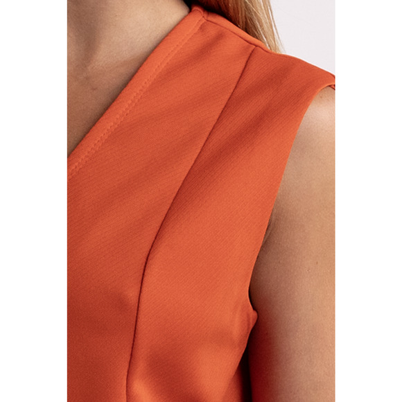 Vintage Orange Button Up Vest - Picture 5 of 6